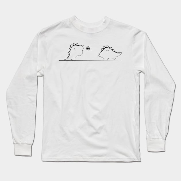 Dino Soccer Long Sleeve T-Shirt by trippyart